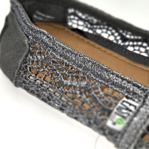 Easy USA Women's Silver Gray Sheer Crochet Ballet Flats Size 6 - Picture 4 of 6
